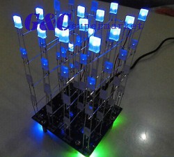 1pcs-Electronic-design-DIY-kit-Cube-4-4-4-Blue-cube-51-Microcontroller-